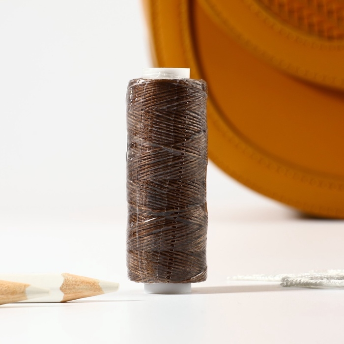 Нитки вощёные, круглые, 300D/3, 0,35 мм, 60 ± 2 м, цвет коричневый Нитки вощёные, круглые, 300D/3, 0,35 мм, 60 ± 2 м, цвет коричневый