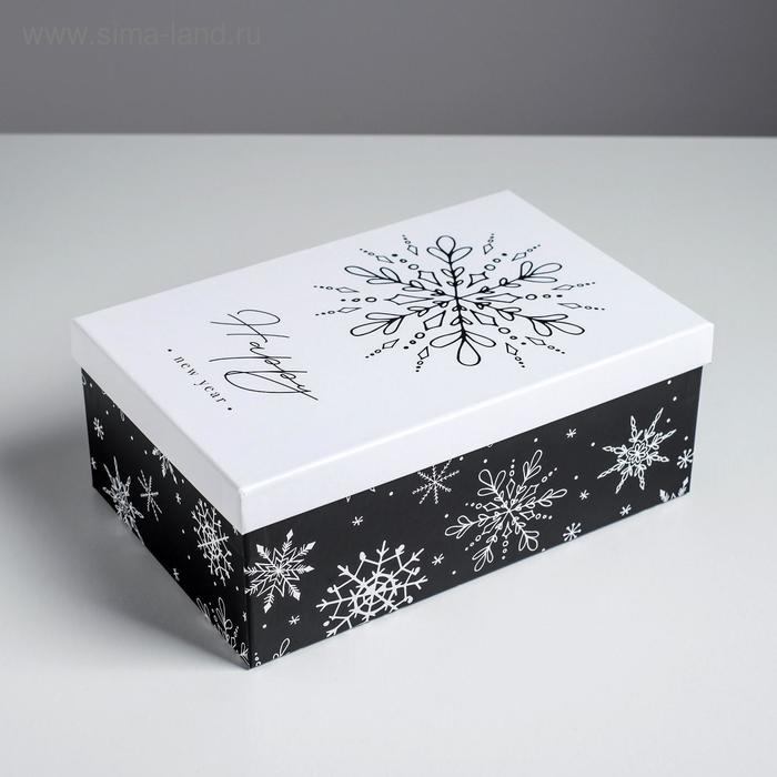Набор подарочных коробок 5 в 1 &laquo;Черно-белый&raquo;, 32,5 х 20 х 12,5 - 22 х 14 х 8,5 см, Новый год