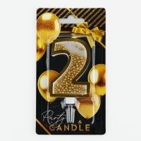 Свеча для торта, цифра с шейкером «2» , 9,5 х 4 см Свеча для торта, цифра с шейкером «2» , 9,5 х 4 см