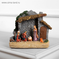 Светодиодная фигура &laquo;Рождество&raquo; 18 &times; 19 &times; 8 см, полистоун, батарейки ААх3 (не в комплекте), свечение тёплое белое