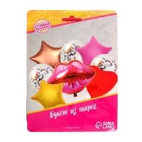 Букет из шаров &laquo;Поцелуй&raquo;, фольга, латекс, набор из 8 шт.