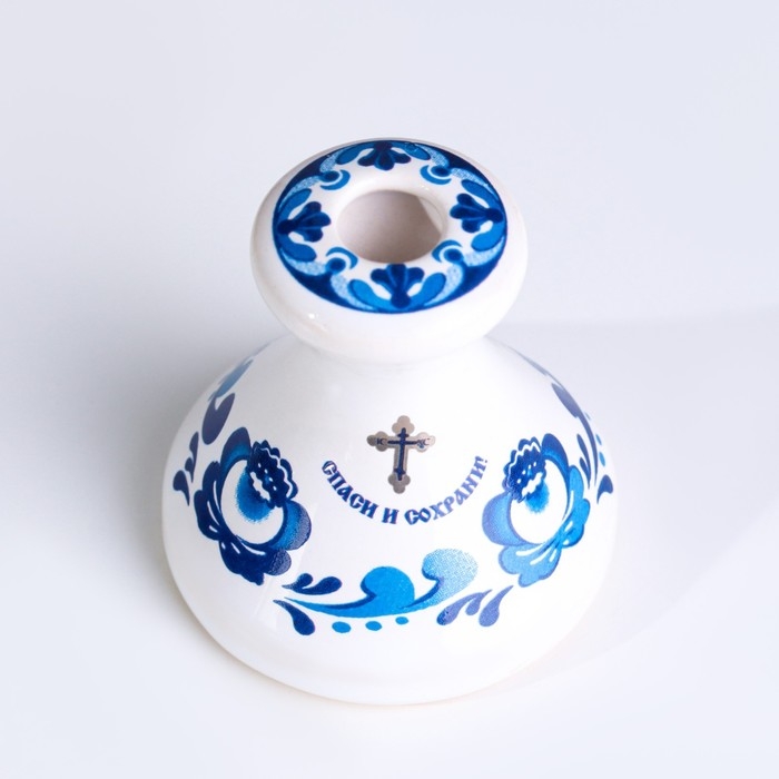 Подсвечник конус Подсвечник конус "Гжель", керамика