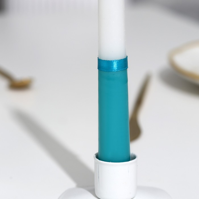 Набор свадебных свечей Набор свадебных свечей "Совет да любовь" бирюзовый: родительские 1,8х17,5; очаг 4х13,5