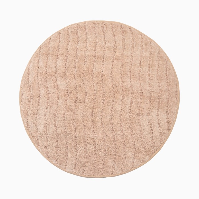 Ковер Этель "Waves" &Oslash; 100 см, бежевый,  70% хлопок, 30% п/э, 1500 г/м2