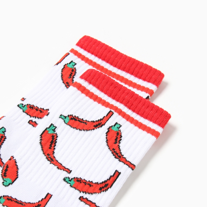 Носки мужские Носки мужские "Перцы" размер 41-44 (27-29 см), белый