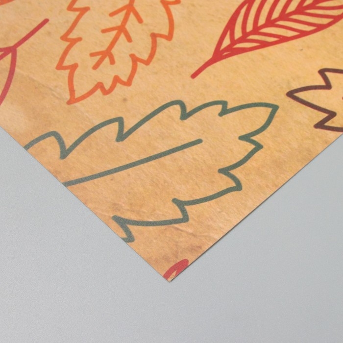 Бумага для скрапбукинга "Листья" плотность 180 гр набор 5 шт 30,5х32 см