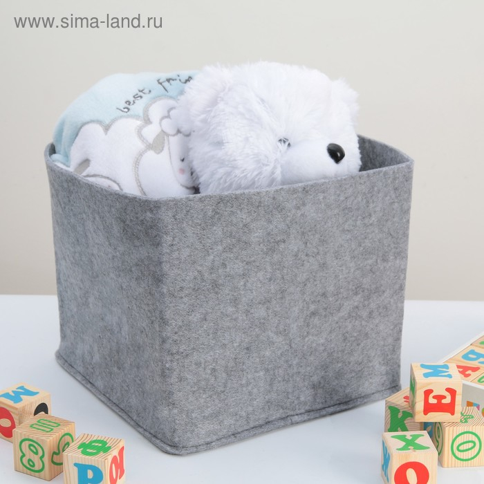 Корзина для хранения Eva Elegance, 28&times;28&times;24 см, цвет серый