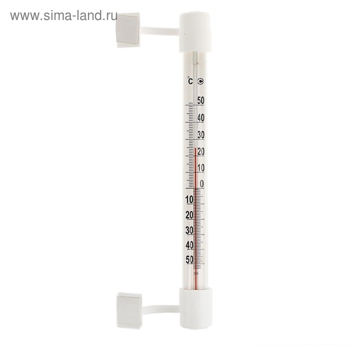 Термометр, градусник уличный, на окно, на липучке, от -50&deg;С до +50&deg;С, 21 х 6.5 см