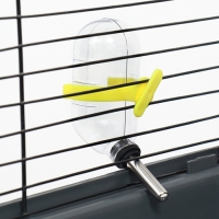 Поилка для грызунов с металлическим носиком, 60 мл, прозрачная с жёлтым креплением Поилка для грызунов с металлическим носиком, 60 мл, прозрачная с жёлтым креплением