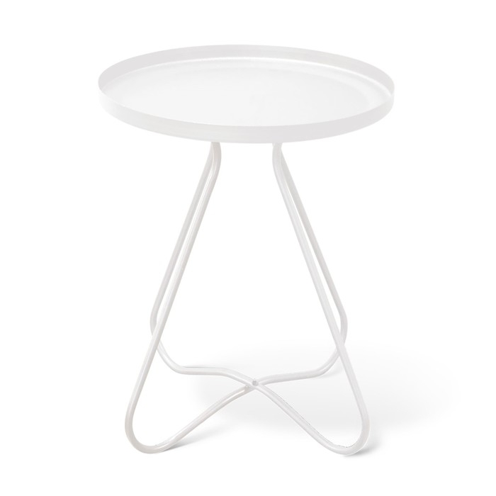 Столик журнальный, 400х400х450, Белый муар