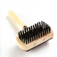 Двусторонняя щётка-пуходерка с деревянной ручкой, 10 Х 17 см Двусторонняя щётка-пуходерка с деревянной ручкой, 10 Х 17 см