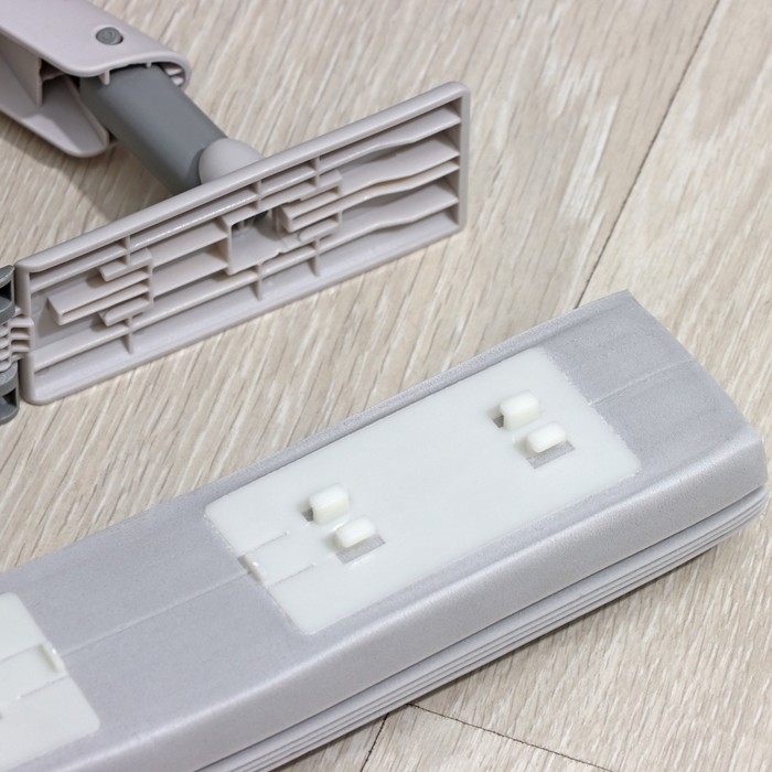 Швабра для мытья пола PVA Raccoon, со складным отжимом, насадка 28&times;6 см, стальная ручка с 3 секциями 130 см