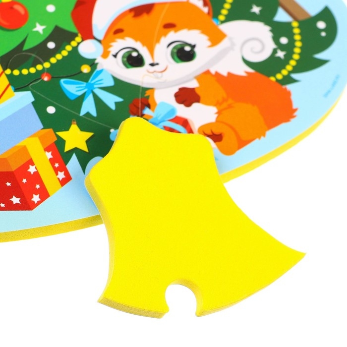 Макси - пазлы игрушка для игры в ванне &laquo;Новогодняя ёлочка&raquo;, 7 деталей, EVA
