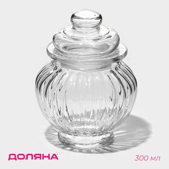 Банка стеклянная для сыпучих продуктов Доляна &laquo;Галерея&raquo;, 300 мл, 9,5&times;13 см
