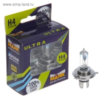 Лампа автомобильная Маяк, +100%, H4, 12 В, 60/ 55 Вт, набор 2 шт Лампа автомобильная Маяк, +100%, H4, 12 В, 60/ 55 Вт, набор 2 шт