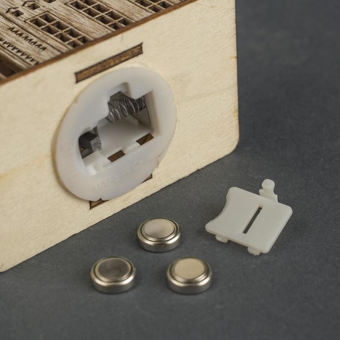 Ёлочная игрушка &laquo;Домик с башней&raquo;, от батареек, свечение тёплое белое