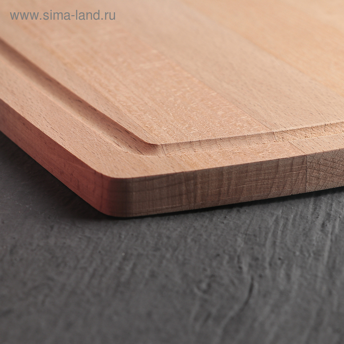 Доска разделочная Доляна &laquo;БУковский&raquo;, 40&times;23&times;1,2 см, с отверстием и кровостоком, бук