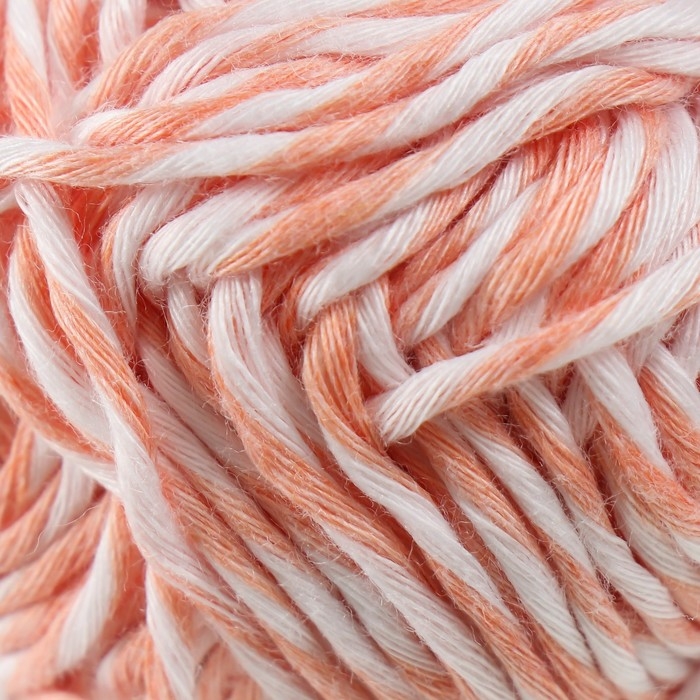 Пряжа светящаяся 100% лавсан Пряжа светящаяся 100% лавсан "Сияй" меланж 50 гр 50 м бело-оранжевая