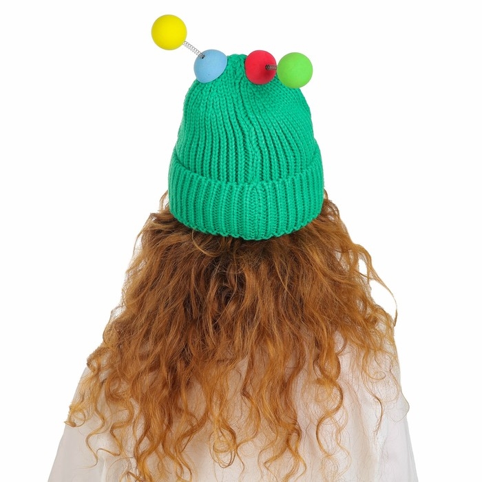 Карнавальная шапка Карнавальная шапка "Глазастик" с рожками р-р 56-58, цвет зеленый