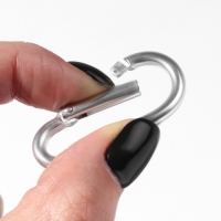 Карабин металлический, 41 &times; 20 мм, толщина - 3,5 мм, 5 шт, цвет серебряный