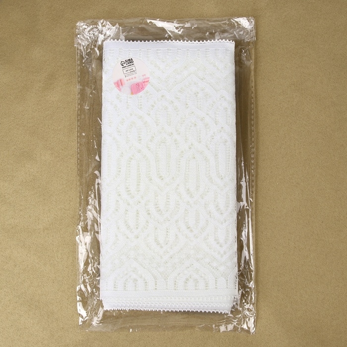 Кружевная эластичная ткань, 185 мм × 2,7 ± 0,5 м, цвет белый Кружевная эластичная ткань, 185 мм × 2,7 ± 0,5 м, цвет белый