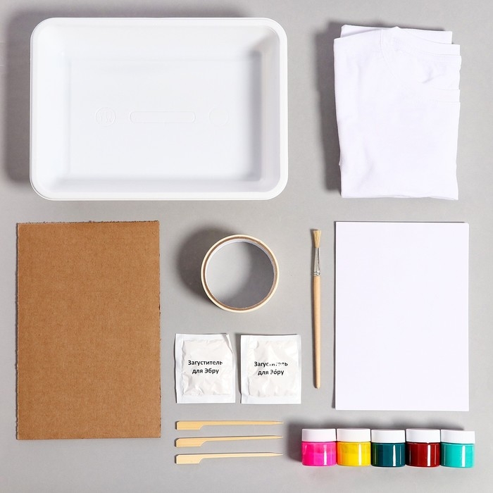 Набор &laquo;Эбру для декора футболки&raquo; 6-8 лет, 5 цв.