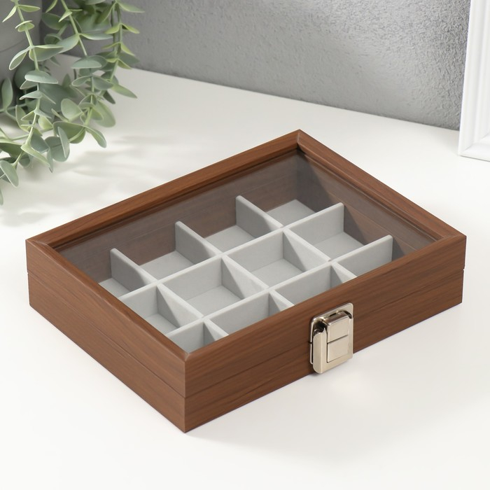 Шкатулка дерево для украшений Шкатулка дерево для украшений "Коричневая" 5х21х16 см