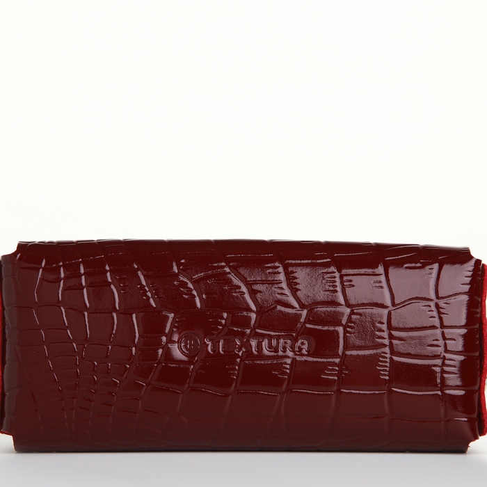 Ключница карманная на кнопке TEXTURA, длина 15 см, кольцо, цвет бордовый