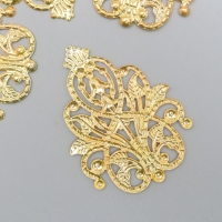 Декоративный элемент "Орнамент", цвет золото 3,5х4,8 см Декоративный элемент "Орнамент", цвет золото 3,5х4,8 см