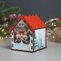 Новогодний чайный домик "Сказочного благополучия" 10,5х9,5х12 см Новогодний чайный домик "Сказочного благополучия" 10,5х9,5х12 см