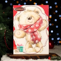 Адвент календарь с мини плитками из молочного шоколада "Мишка" ассорти, 50 г, Новый год