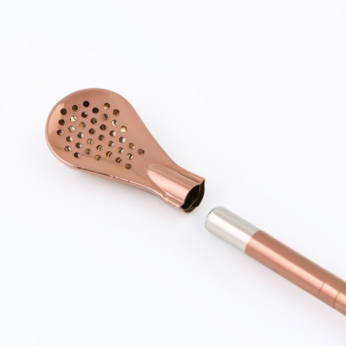 Бомбилья для чая Йерба Мате мини, набор 2 штуки с щёточками для чистки, бронза, l-18.5 см Бомбилья для чая Йерба Мате мини, набор 2 штуки с щёточками для чистки, бронза, l-18.5 см