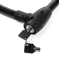 Замок навесной велосипедный ТУНДРА, 23х1000 мм, специальный ключ с пластиковой ручкой Замок навесной велосипедный ТУНДРА, 23х1000 мм, специальный ключ с пластиковой ручкой