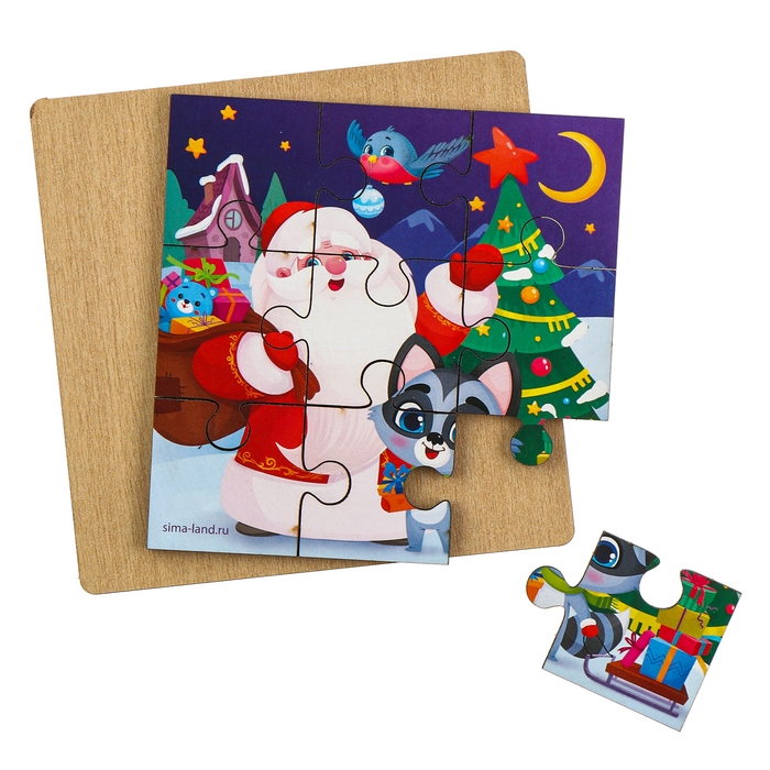 Дервянные пазлы на новый год &laquo;Дедушка Мороз&raquo;