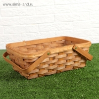 Корзинка &laquo;Лукошко&raquo;, 31,5&times;21,5&times;12/25,5 см, орех, шпон