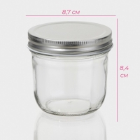 Банка стеклянная для хранения сыпучих продуктов Доляна &laquo;Сильвер&raquo;, 280 мл, 8,7&times;8,4 см, с металлической крышкой