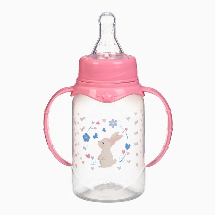 Набор бутылочек для кормления &laquo;Принцесса&raquo; 150 и 250 мл, прямые, цвет фуксия