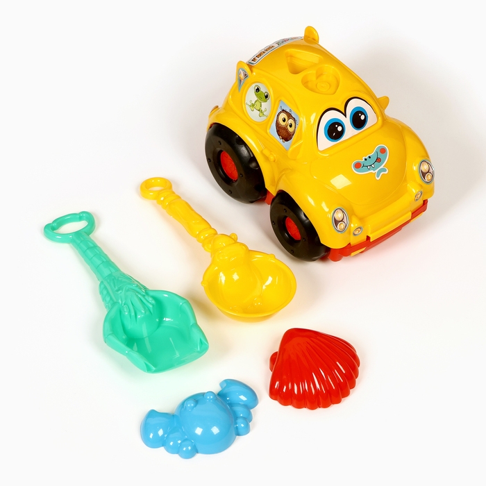 Набор детский Набор детский "Игрушки для песочницы": машина, лопатки, формочки, МИКС