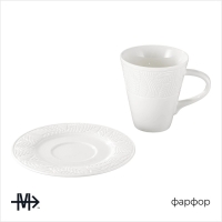 Чайная пара фарфоровая Magistro Сrotone, 2 предмета: чашка 220 мл, блюдце d=15 см, цвет белый Чайная пара фарфоровая Magistro Сrotone, 2 предмета: чашка 220 мл, блюдце d=15 см, цвет белый