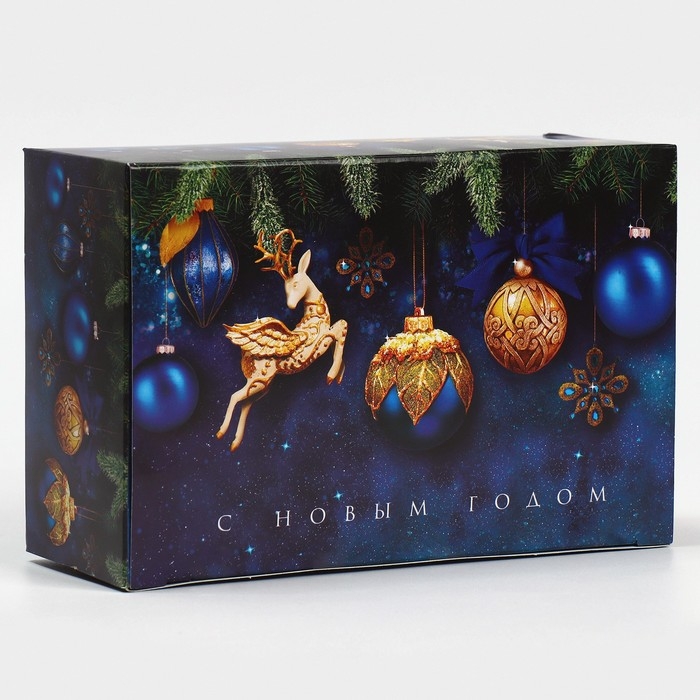 Подарочная коробка складная, новогодняя&laquo;Новогодние шары&raquo;, 18 х 12 х 7 см, Новый год