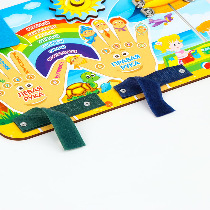 Бизиборд &laquo;Право-лево&raquo;, шнурок в комплекте, МИКС