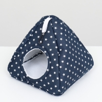 Домик "Вигвам" для грызунов, 17*17*17 см, бязь, флис, звезды, Домик "Вигвам" для грызунов, 17*17*17 см, бязь, флис, звезды,