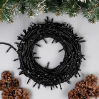 Гирлянда &laquo;Нить&raquo; 20 м, IP20, тёмная нить, 200 LED, свечение фиолетовое, 8 режимов, 220 В