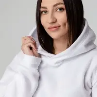 Худи флисовое унисекс Manakin, белое, размер M/L