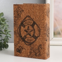Шкатулка-книга дерево кожзам под пробку "Спасательный круг" 4х12х18 см