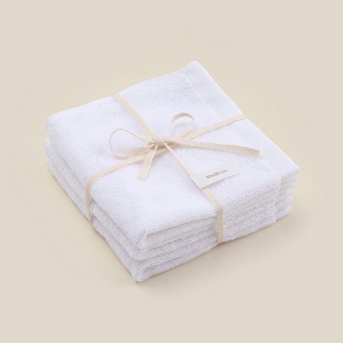 Набор салфеток SL HOME: Basic Набор салфеток SL HOME: Basic "Блан де Блан" 30х30 см - 3 шт., 100% хлопок, 530 г/м2