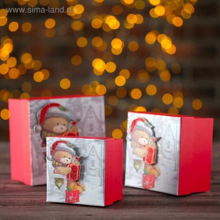 Набор коробок 3 в 1 &laquo;Топтыгин&raquo;, 13 х 13 х 8- 9 х 9 х 6 см