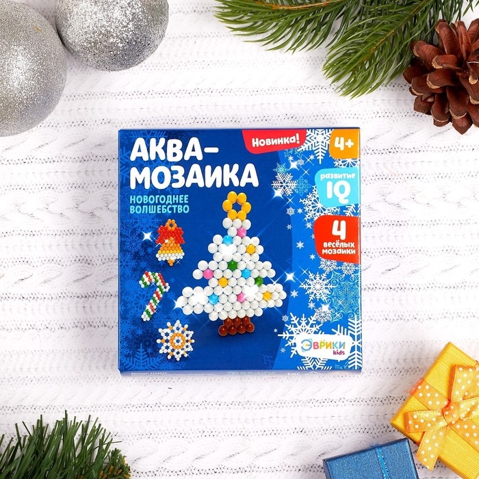 Аквамозаика &laquo;Новогоднее волшебство&raquo;, 4 фигурки, 300 шариков