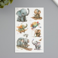 Татуировка на тело фосфорные с блёстками "Слонёнок" 7,5х12 см Татуировка на тело фосфорные с блёстками "Слонёнок" 7,5х12 см