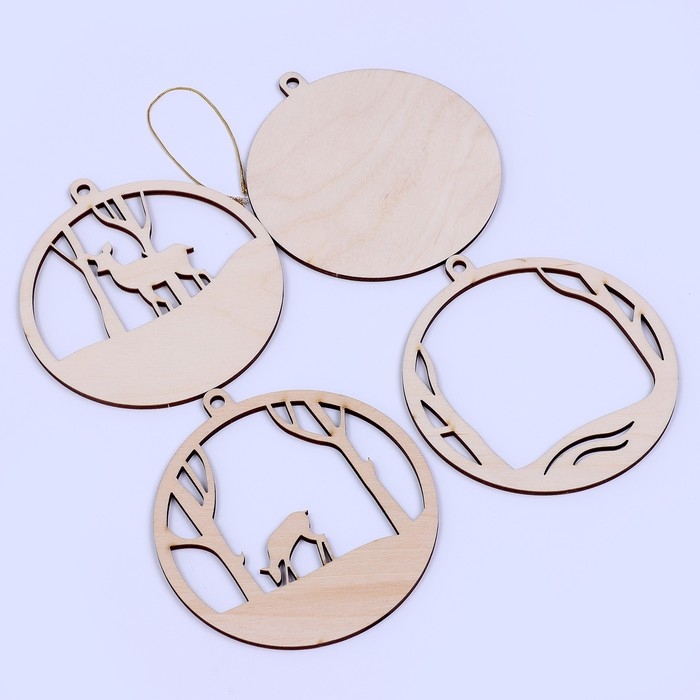 Заготовки для творчества. Деревянная ёлочная подвеска «Новый год! Олени в лесу» Заготовки для творчества. Деревянная ёлочная подвеска «Новый год! Олени в лесу»